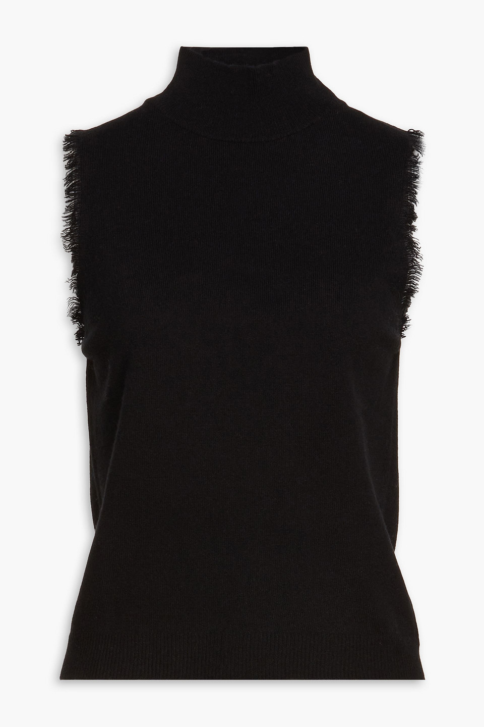 Autumn Cashmere Frayed cashmere turtleneck vest