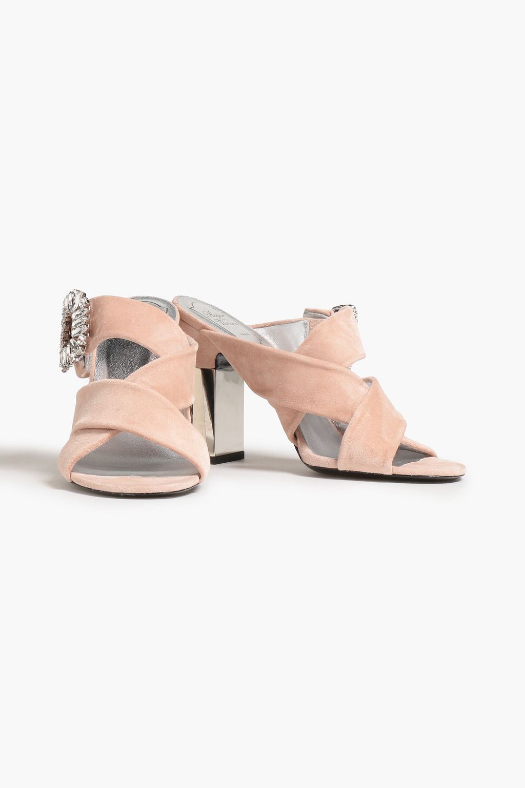 ROGER VIVIER حذاء ميول مصنوع من جلد السويد ومزين بالكريستال