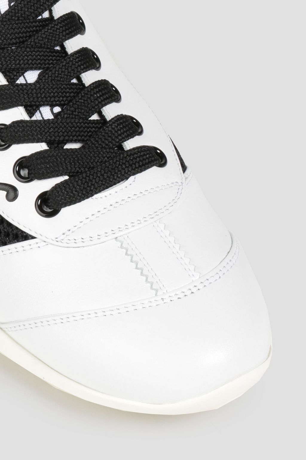 ROGER VIVIER Viv Match embossed leather and mesh sneakers