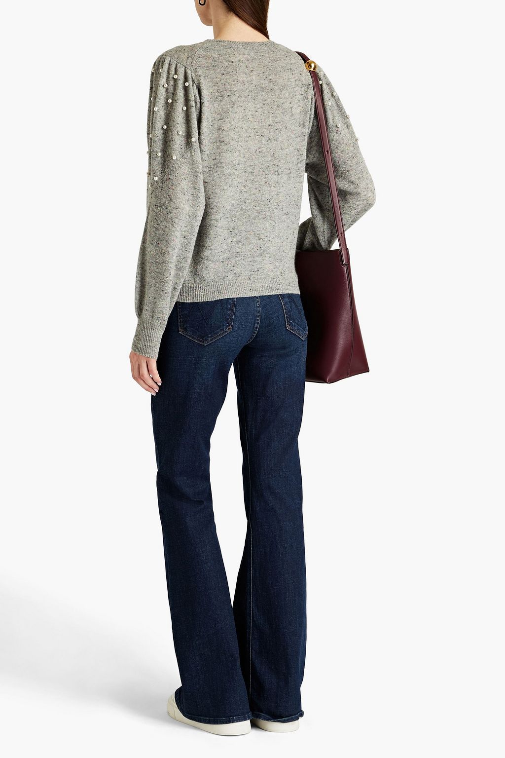 AUTUMN CASHMERE Embellished Donegal cashmere sweater