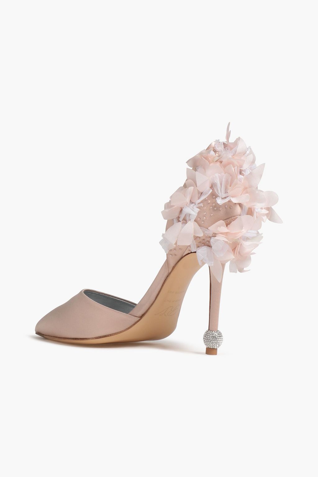 ROGER VIVIER Marlene Petals floral-appliquéd satin pumps