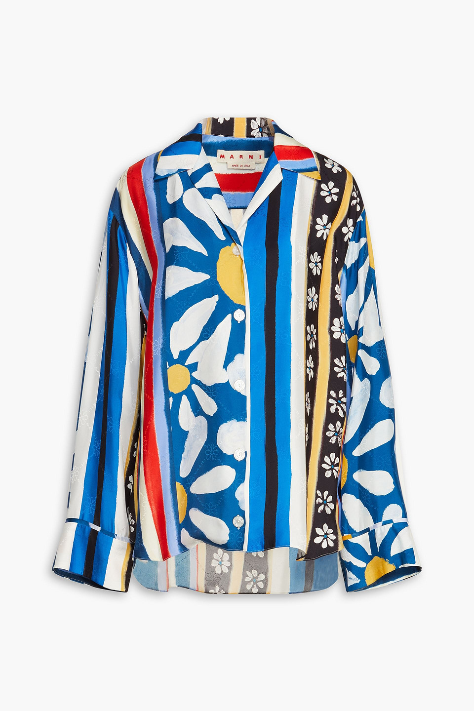 Marni Printed Jacquard Shirt In Blue