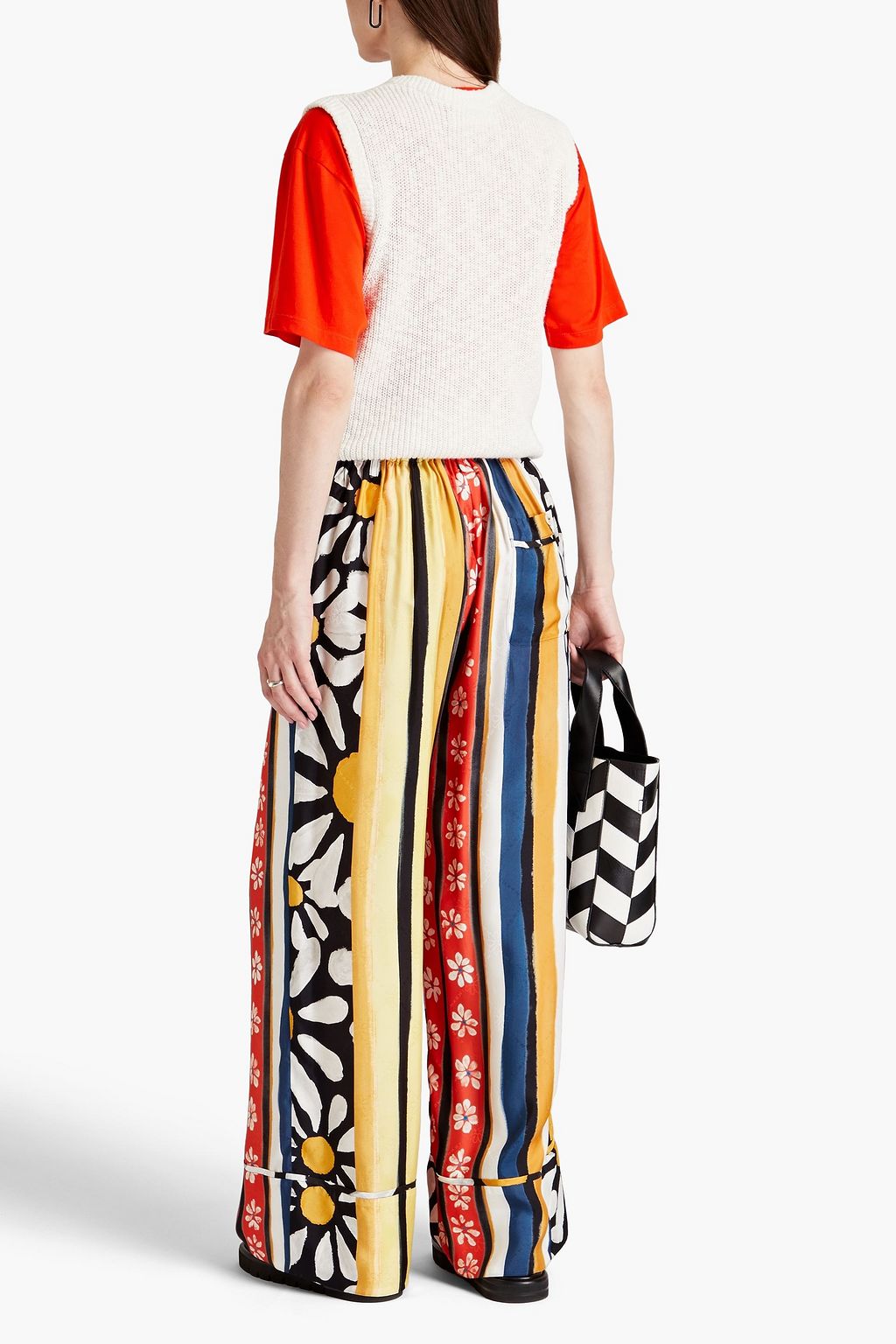 MARNI Printed jacquard wide-leg pants