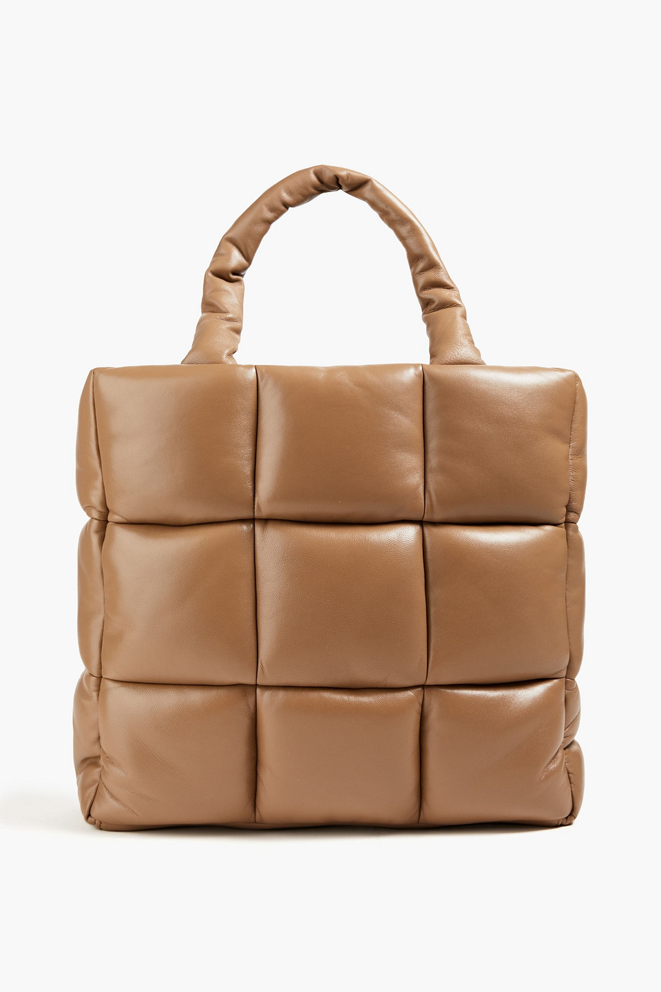 Stand Studio Assante Puffy Quilted Leather Tote In Sand