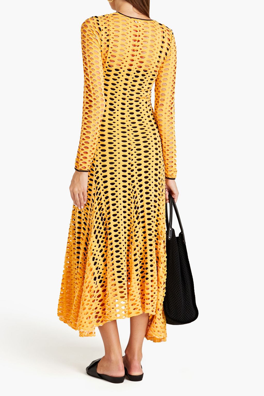 BY MALENE BIRGER ストレッチジャージー ミディワンピース アシンメトリー レーザーカット