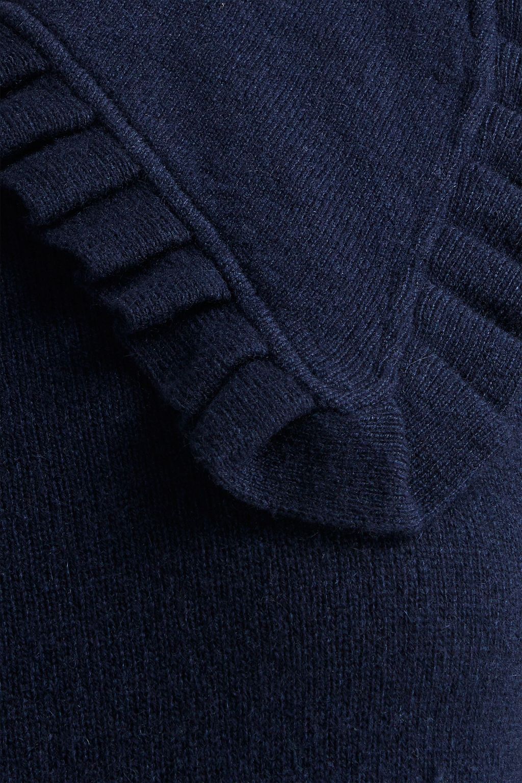 AUTUMN CASHMERE Ruffle-trimmed cashmere sweater