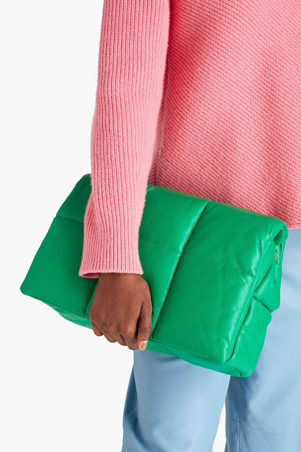 STAND STUDIO Wanda quilted faux leather clutch