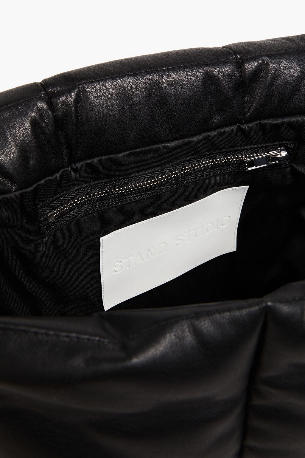 STAND STUDIO Wanda quilted faux leather clutch