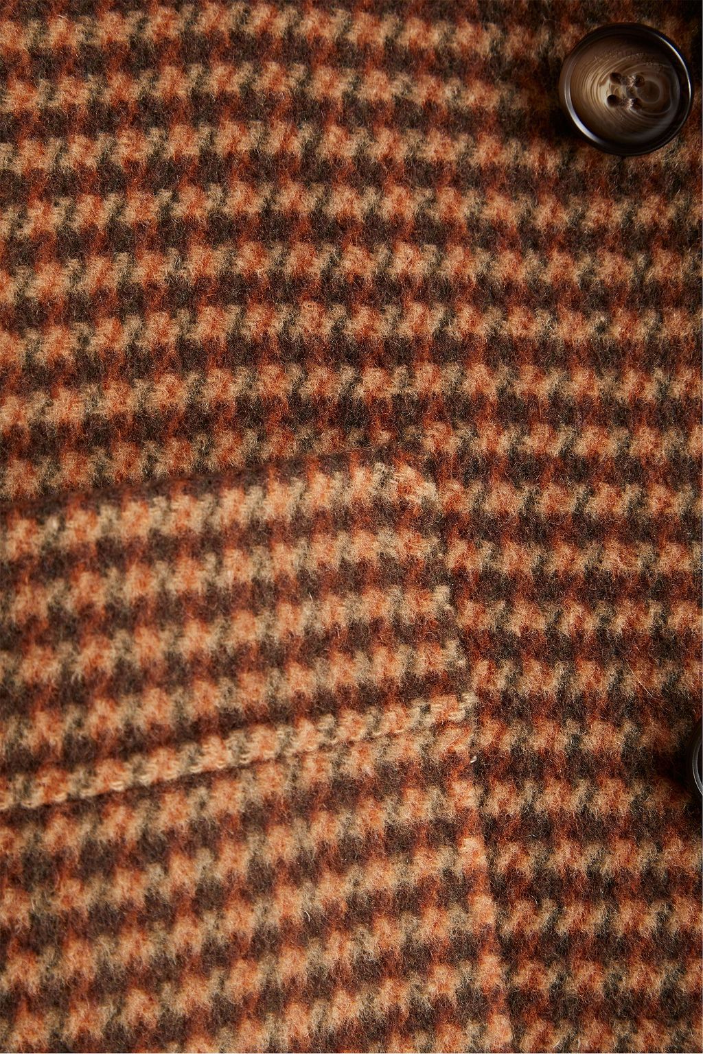 NANUSHKA Oversized houndstooth wool and silk-blend felt overshirt