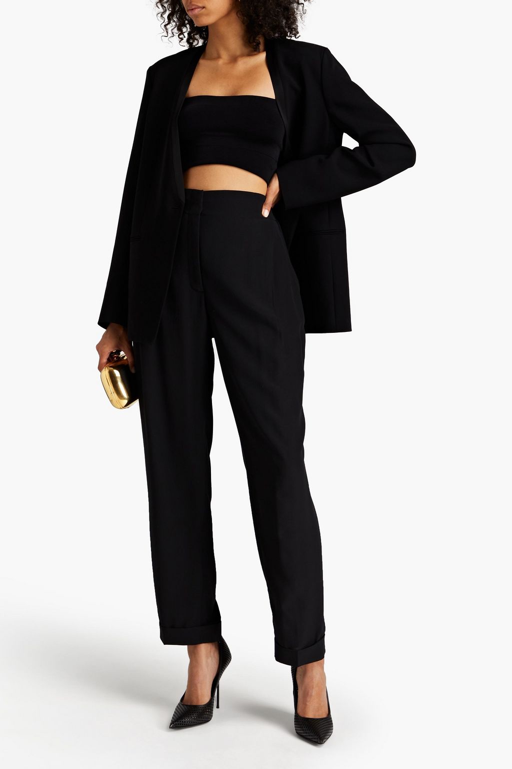FERRAGAMO シルククレープデシン テーパード パンツ