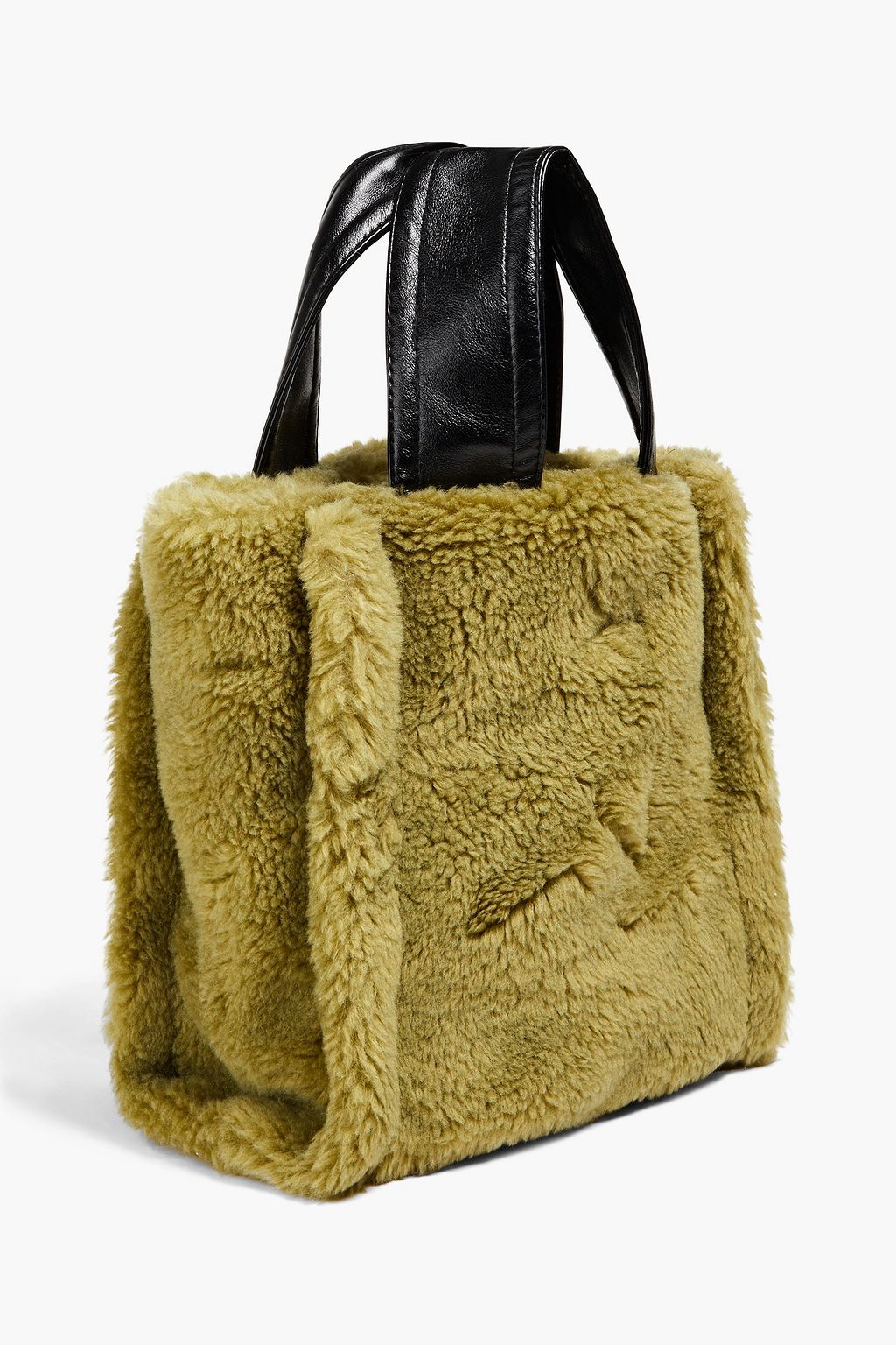 STAND STUDIO Lucille two-tone faux shearling tote