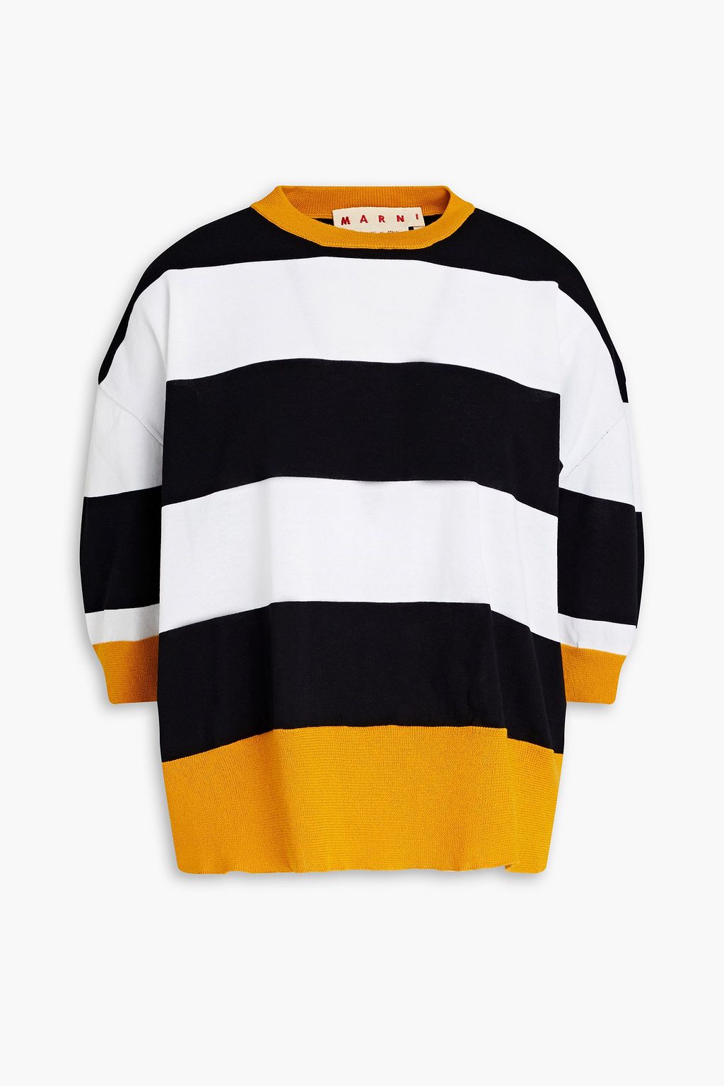 Mustard Oversized striped cotton-blend 