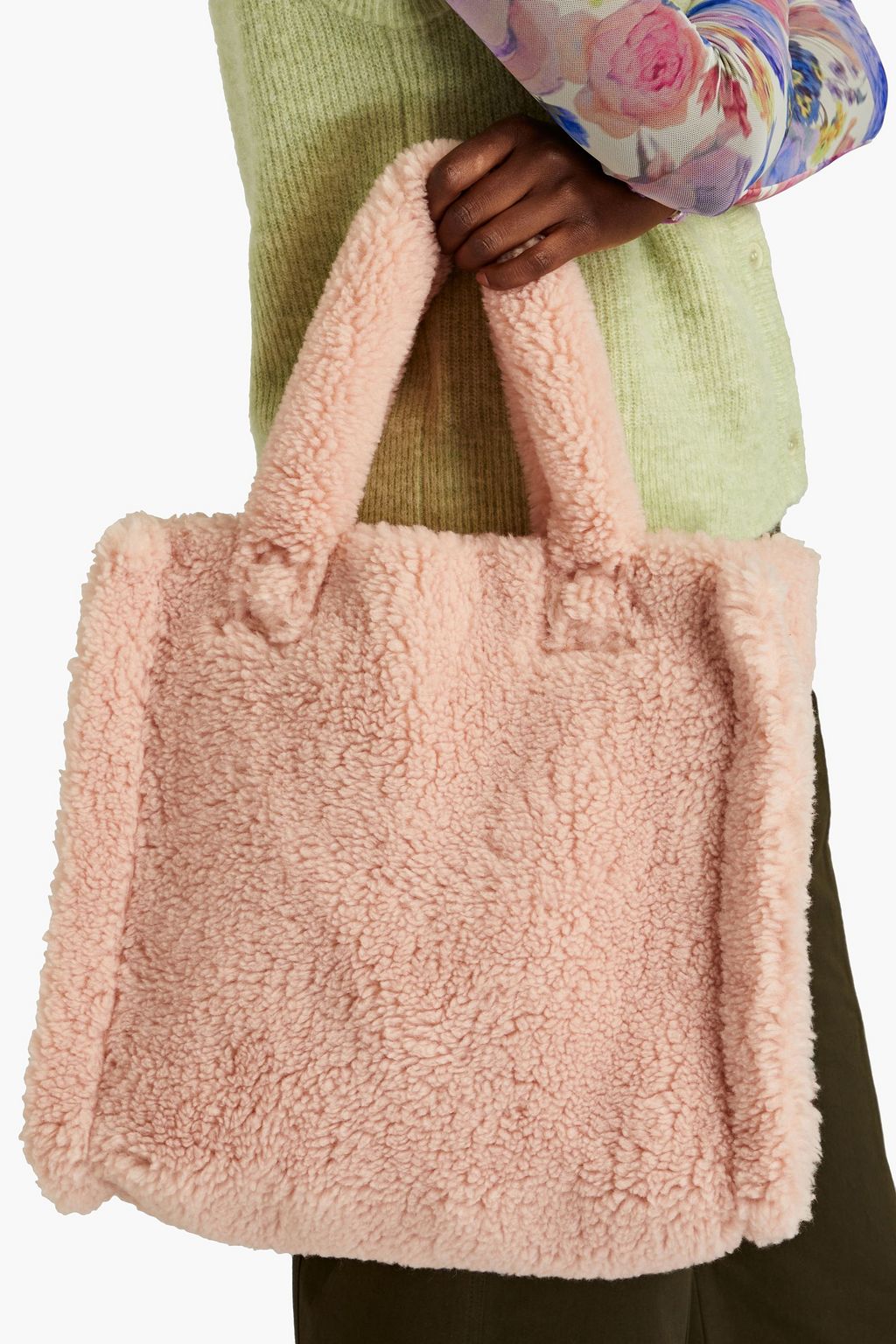 STAND STUDIO Lolita faux shearling tote