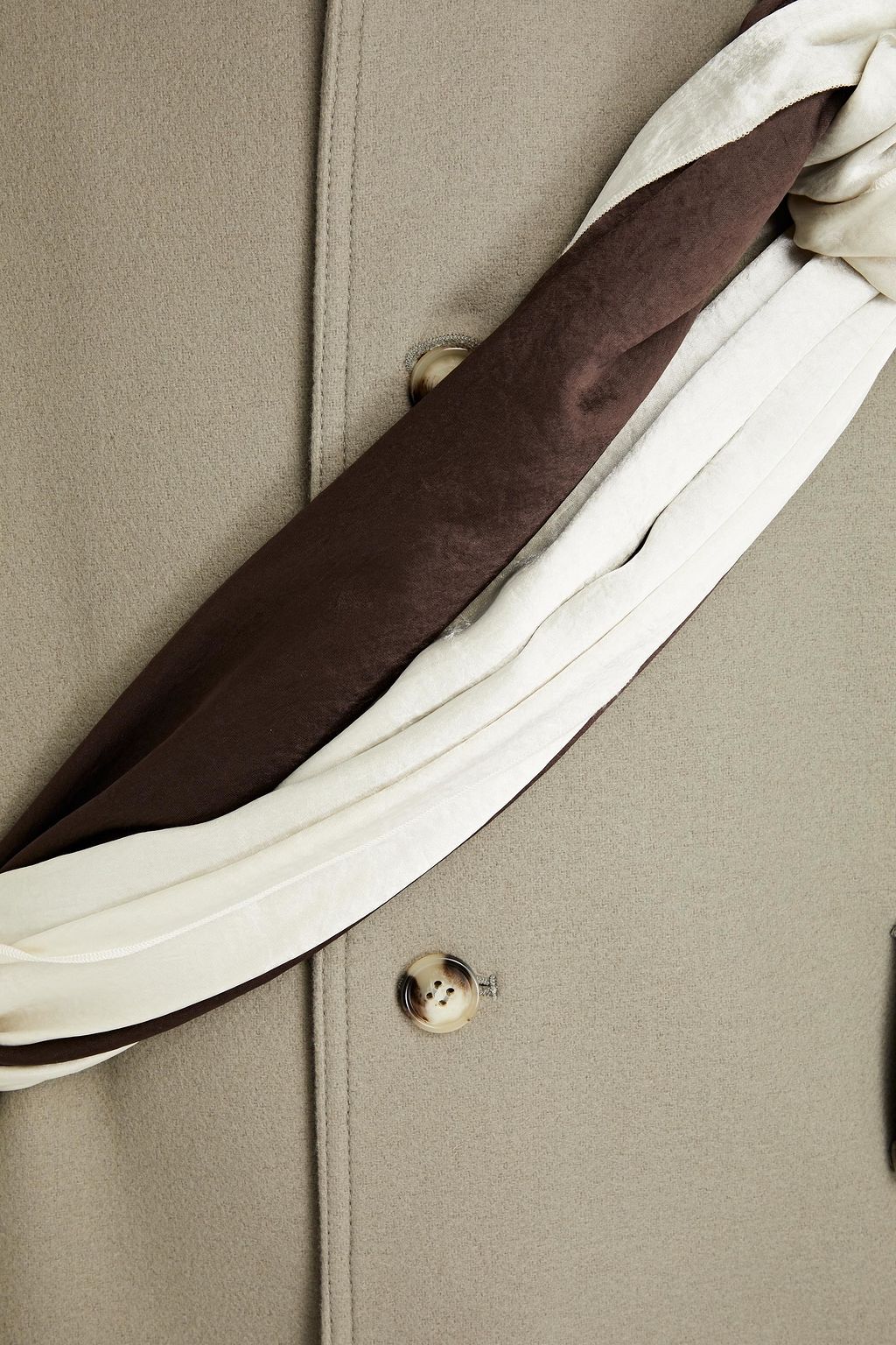 NANUSHKA Satin-trimmed felt coat