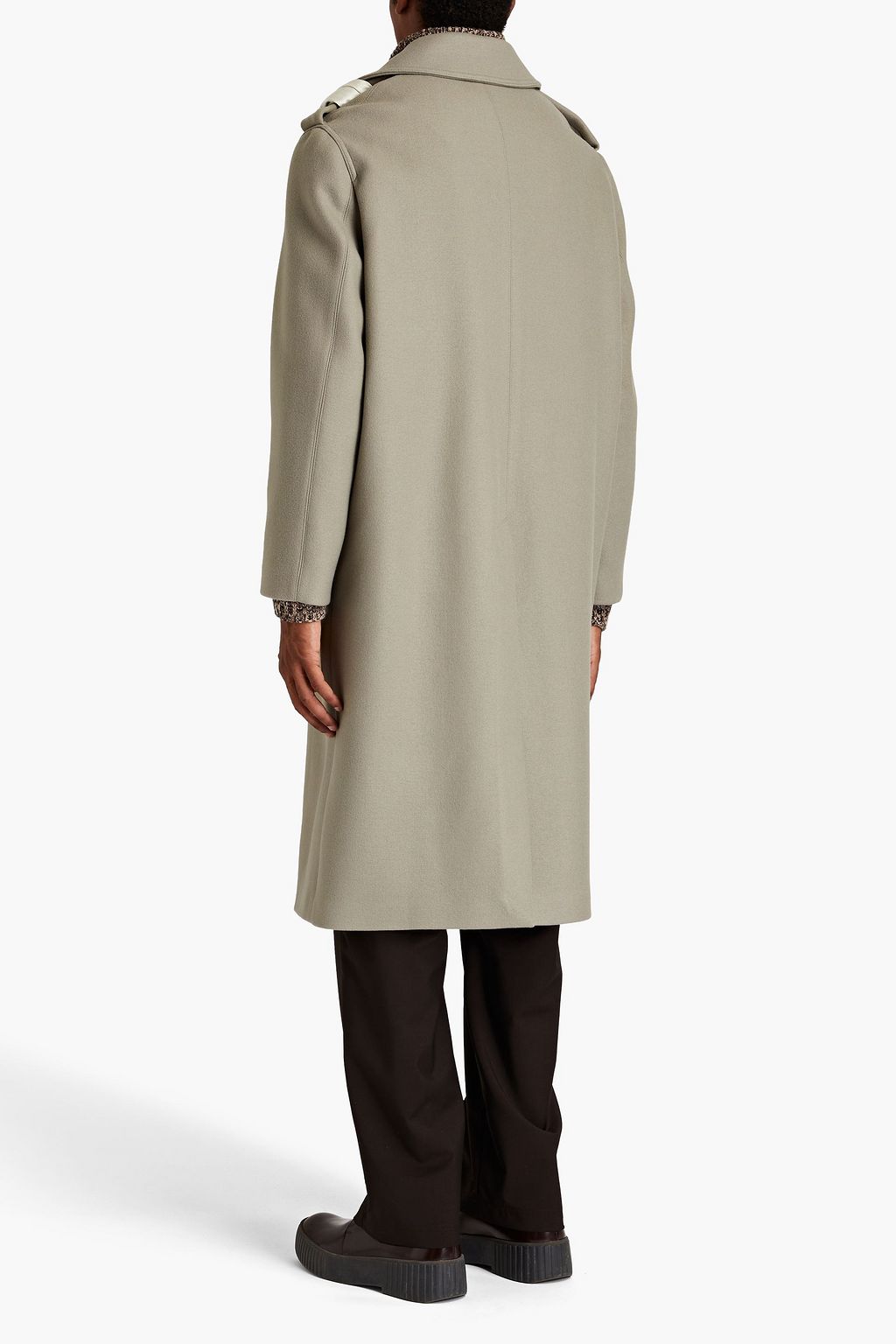NANUSHKA Satin-trimmed felt coat