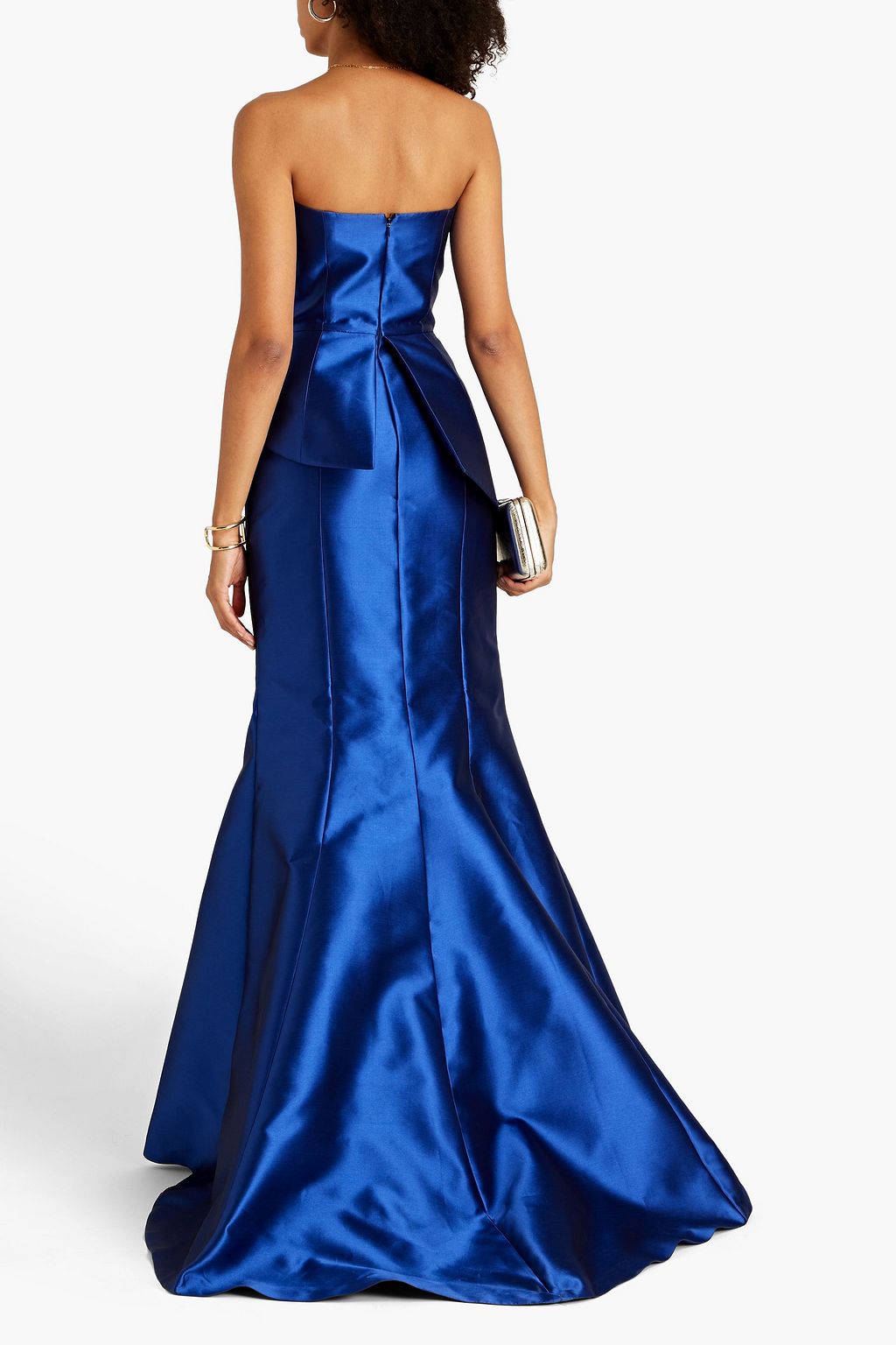 ANDREW GN Layered floral-appliquéd mikado gown