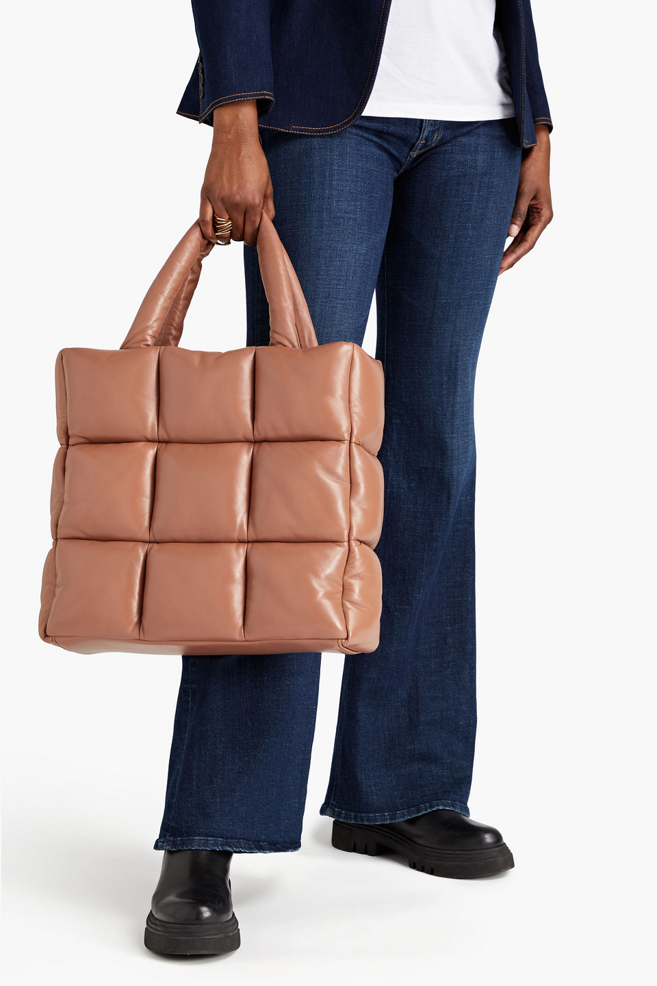 STAND STUDIO ASSANTE QUILTED LEATHER TOTE