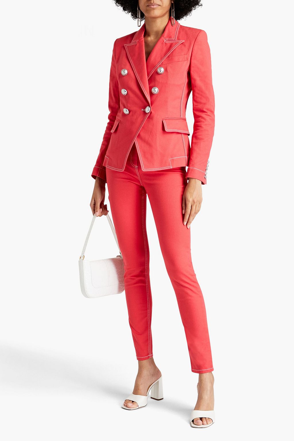 BALMAIN Double-breasted denim blazer