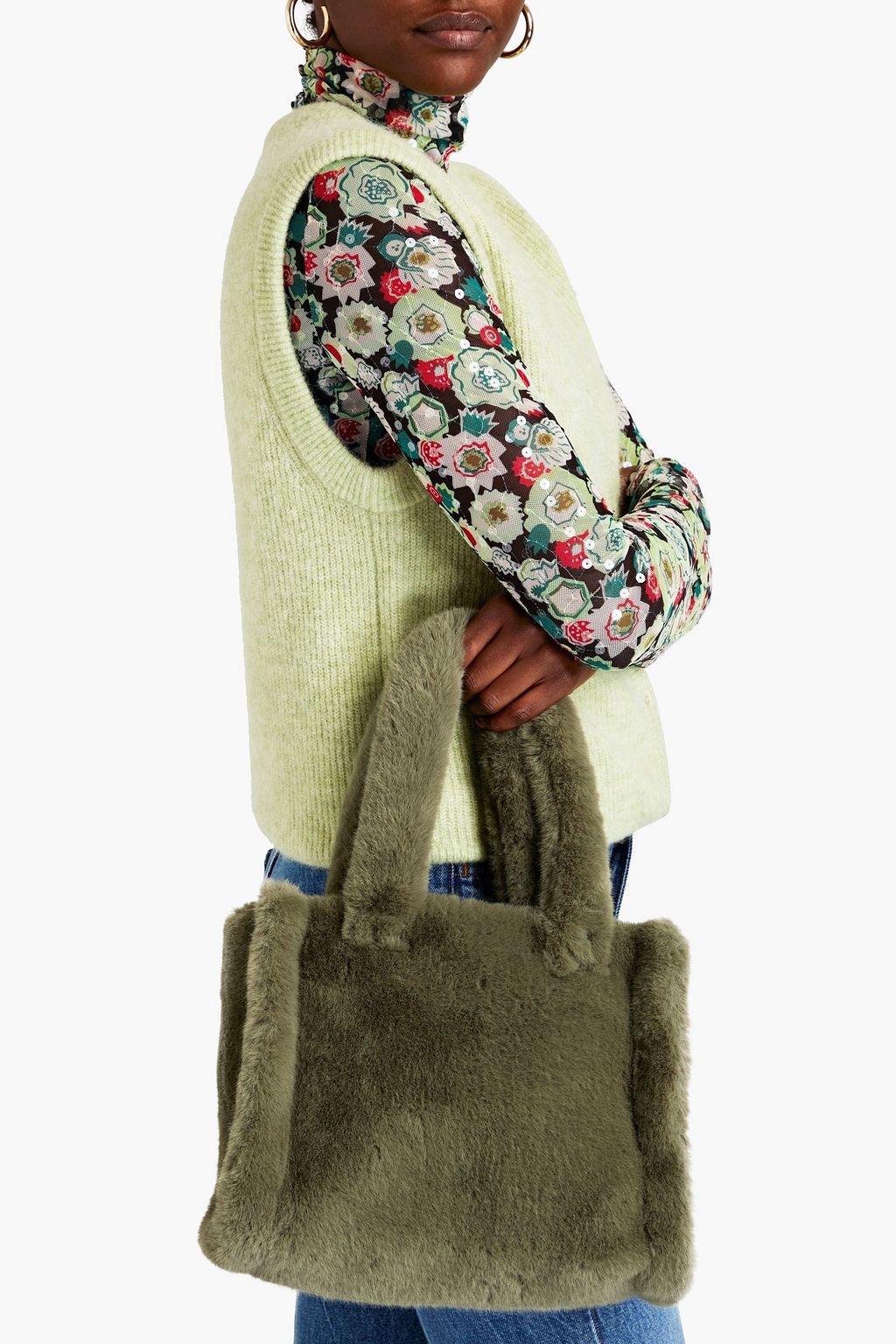 STAND STUDIO Liz faux fur tote