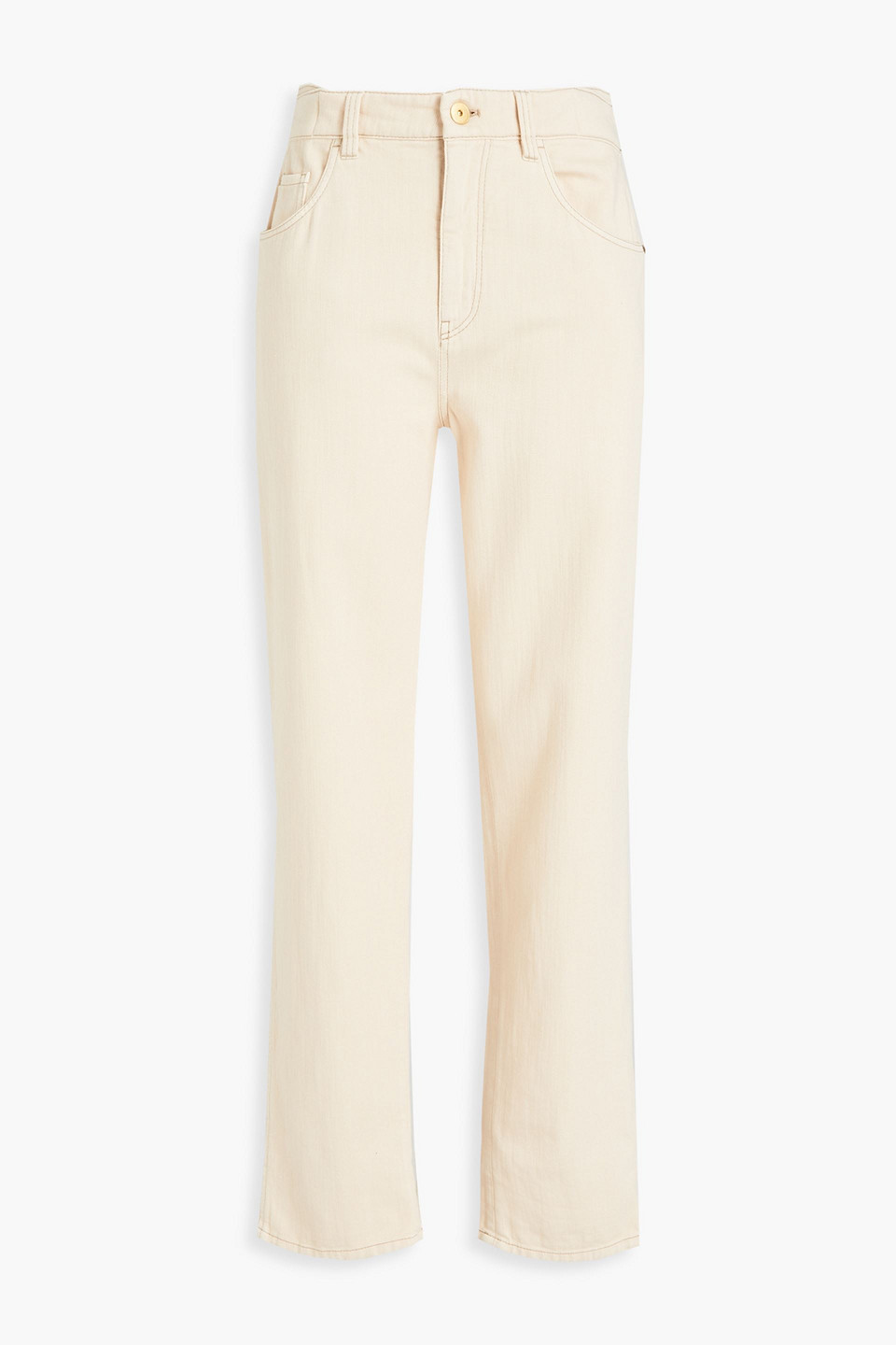 Brunello Cucinelli High-rise Straight-leg Jeans In Cream