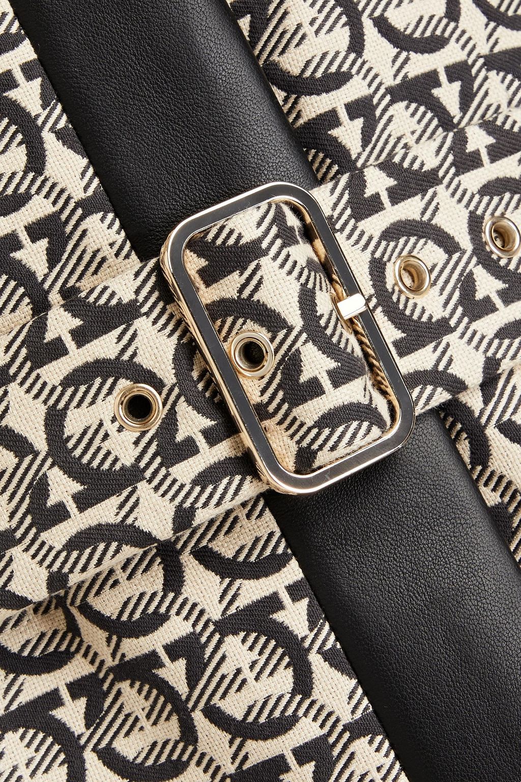 FERRAGAMO Leather-trimmed cotton-jacquard coat