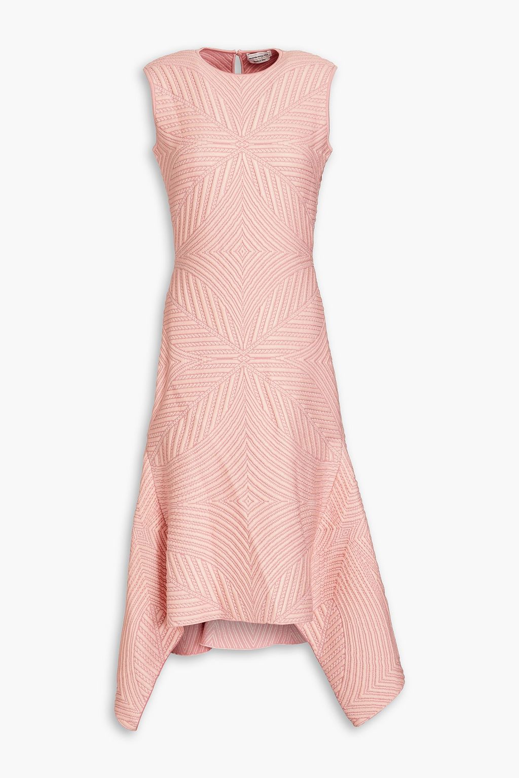 Quilted jacquard-knit wool-blend dress