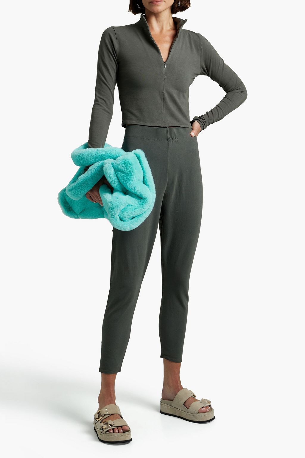 GOOD AMERICAN Stretch-cotton jersey leggings