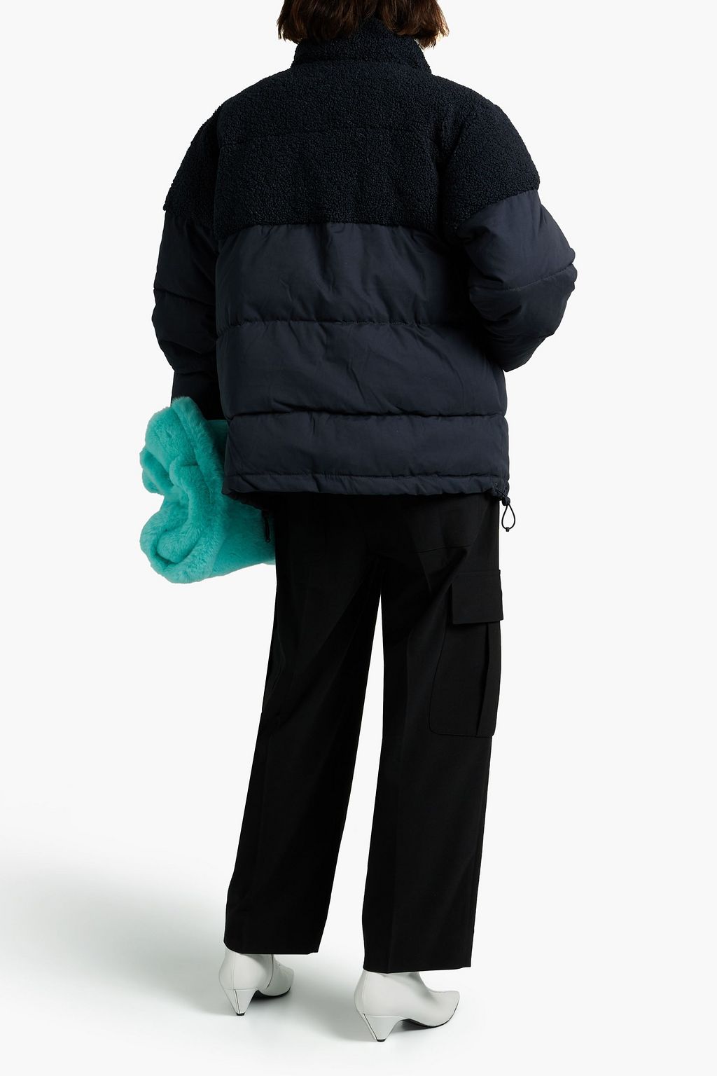 GOOD AMERICAN Faux shearling-paneled quilted shell jacket