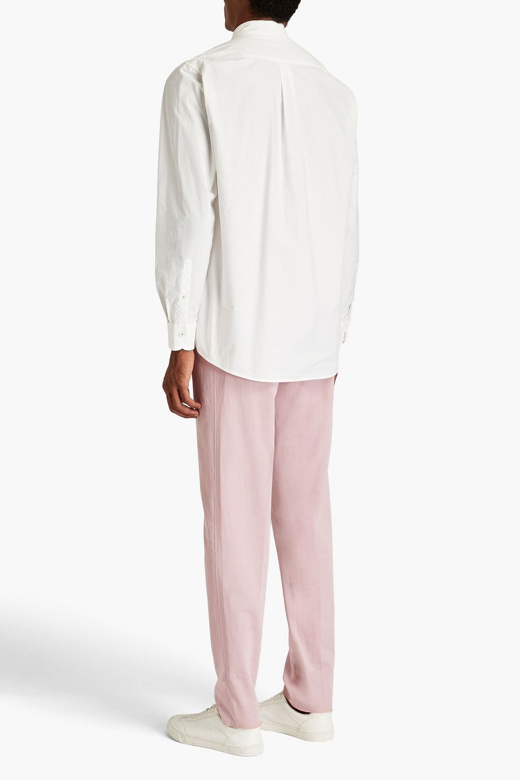 NANUSHKA Kaleb logo-embroidered cotton-poplin shirt