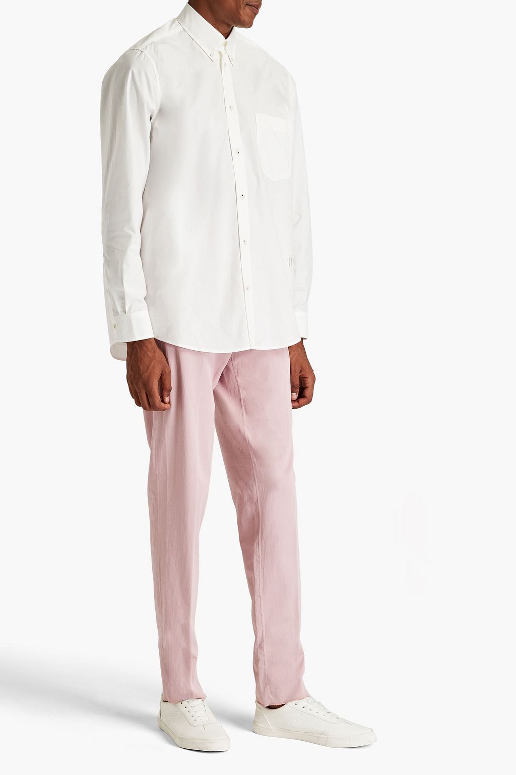 NANUSHKA Kaleb logo-embroidered cotton-poplin shirt