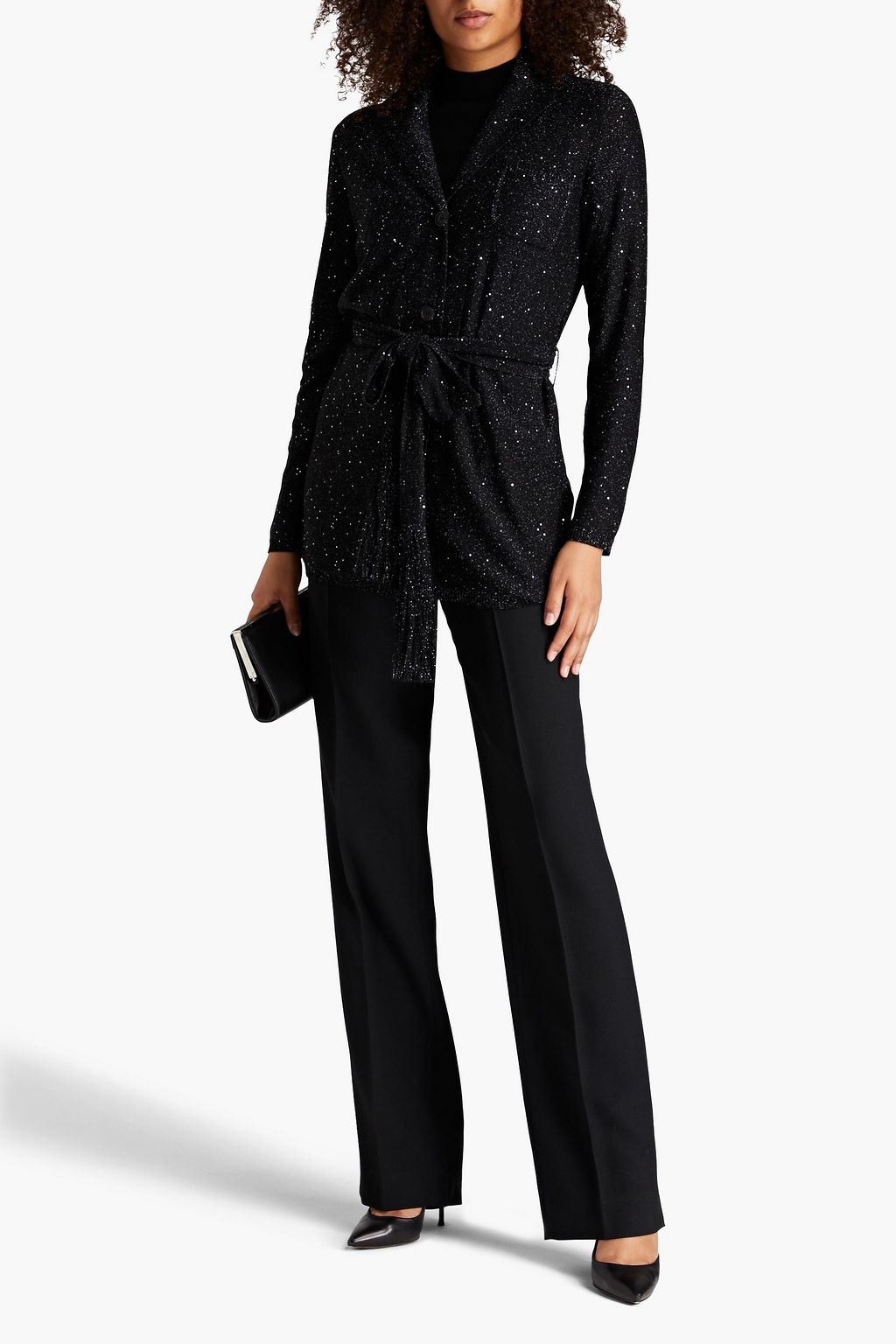 FERRAGAMO Embellished metallic silk-blend jacket