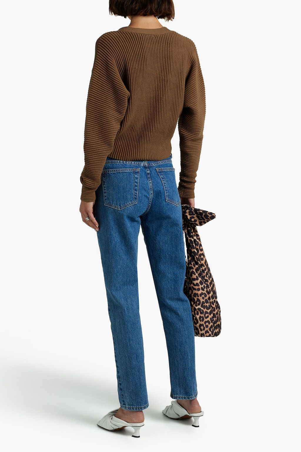 GOOD AMERICAN Ribbed cotton-blend cardigan