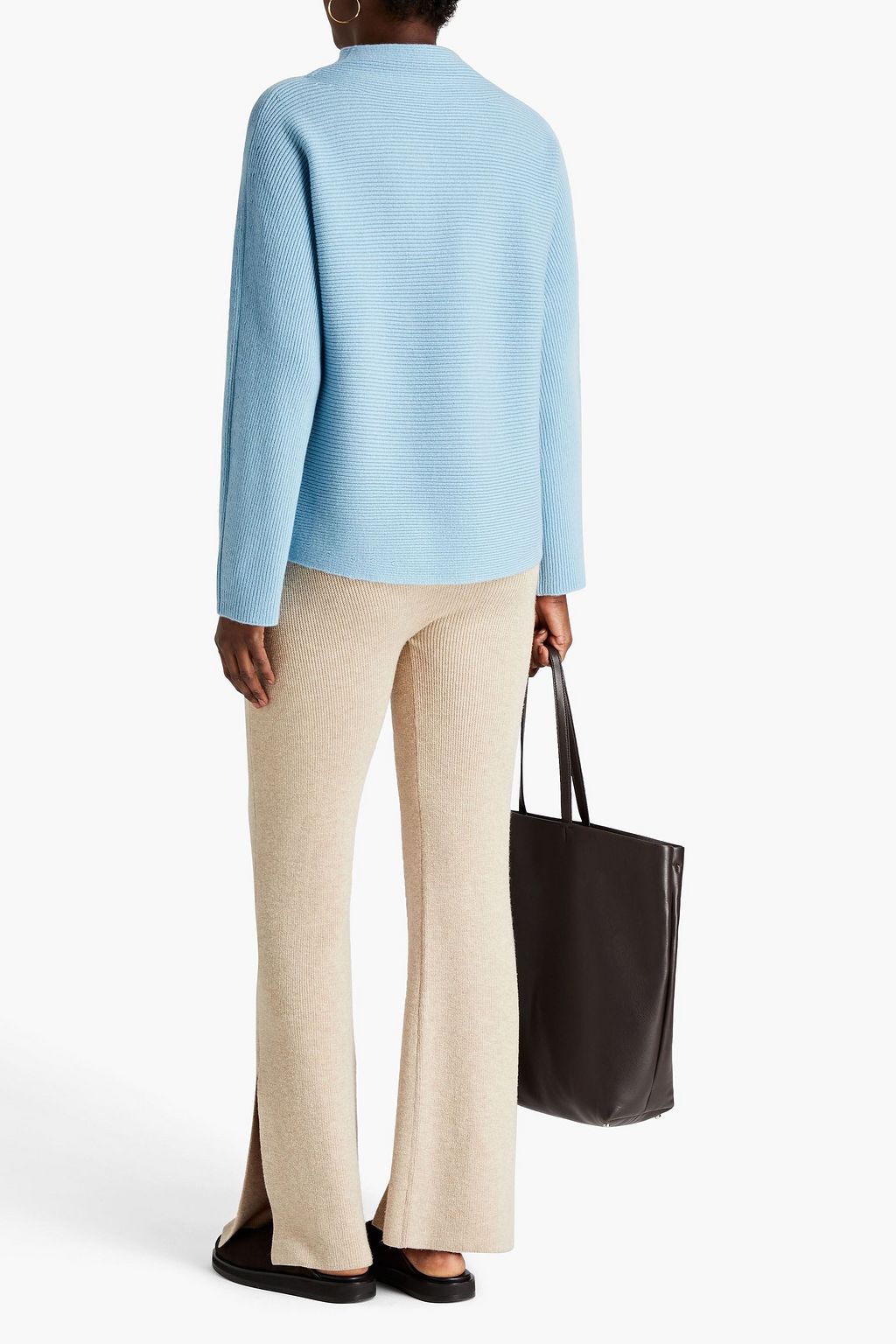 VINCE. Ribbed wool and cashmere-blend turtleneck sweater