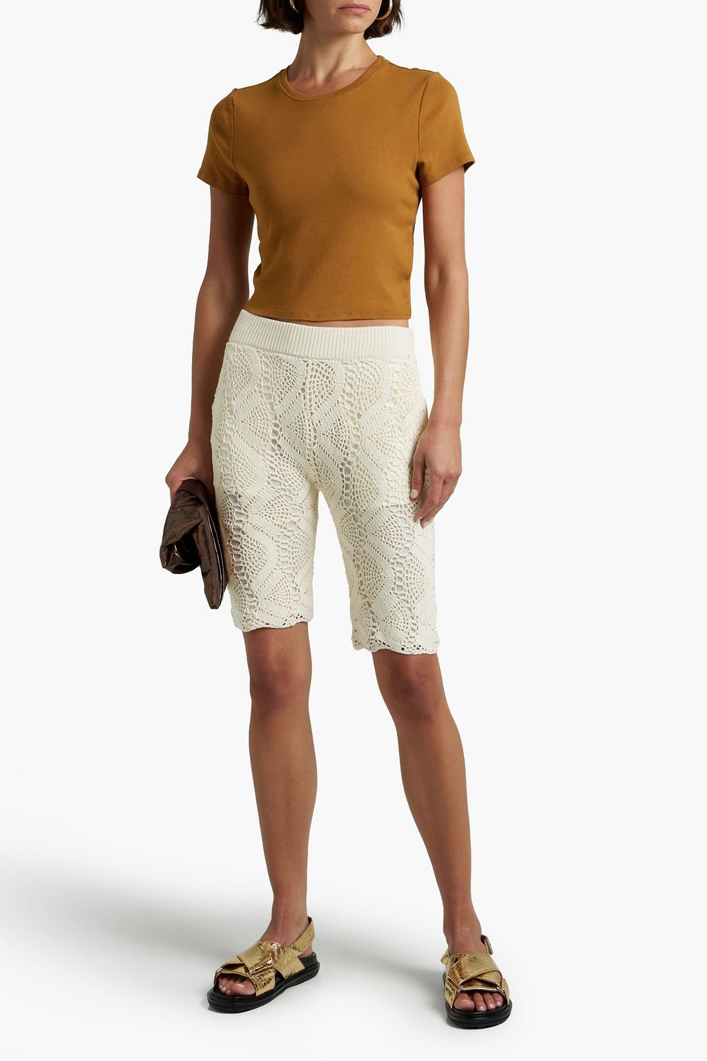 GOOD AMERICAN Cropped cotton-jersey T-shirt