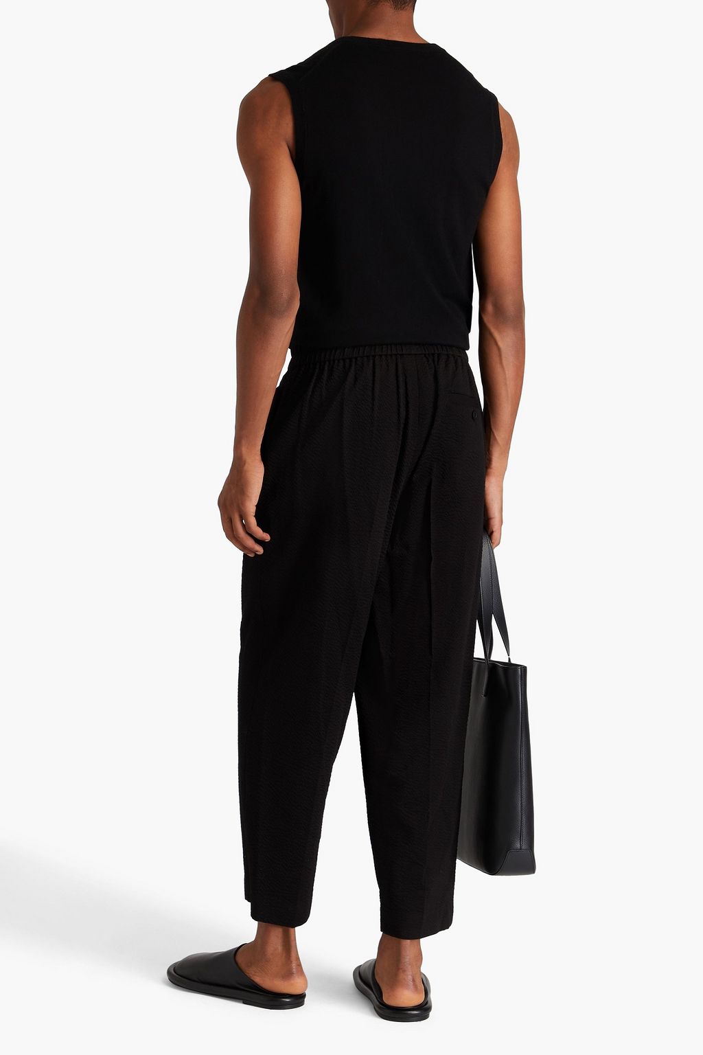 LE 17 SEPTEMBRE Cropped Hose aus gehämmerter Baumwolle