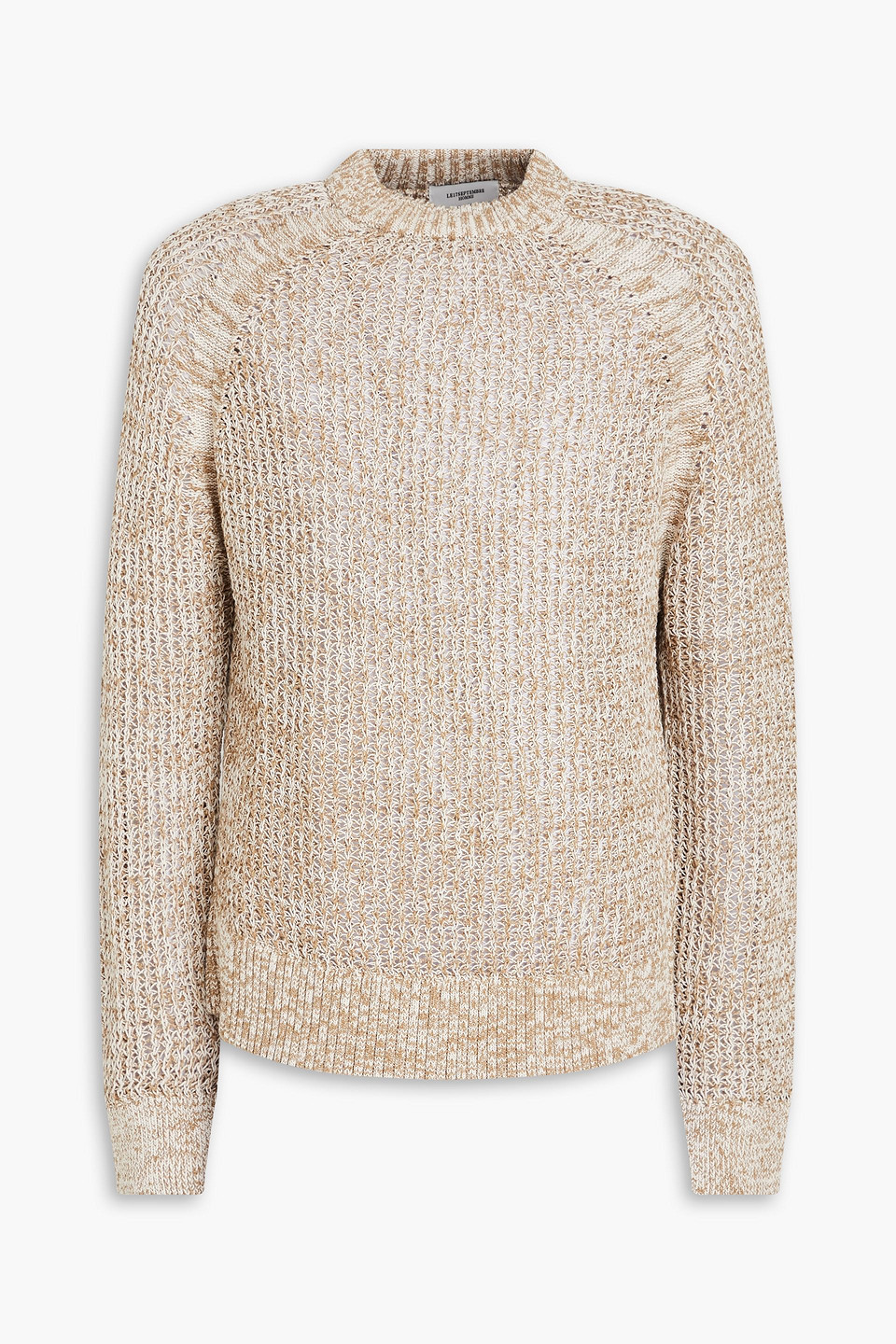 Le 17 Septembre Ribbed Marled Cotton-blend Jumper In Beige