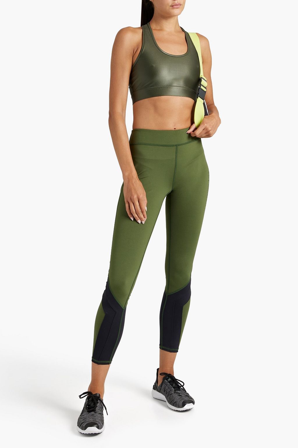 ALL ACCESS Front Row color-block stretch sports bra