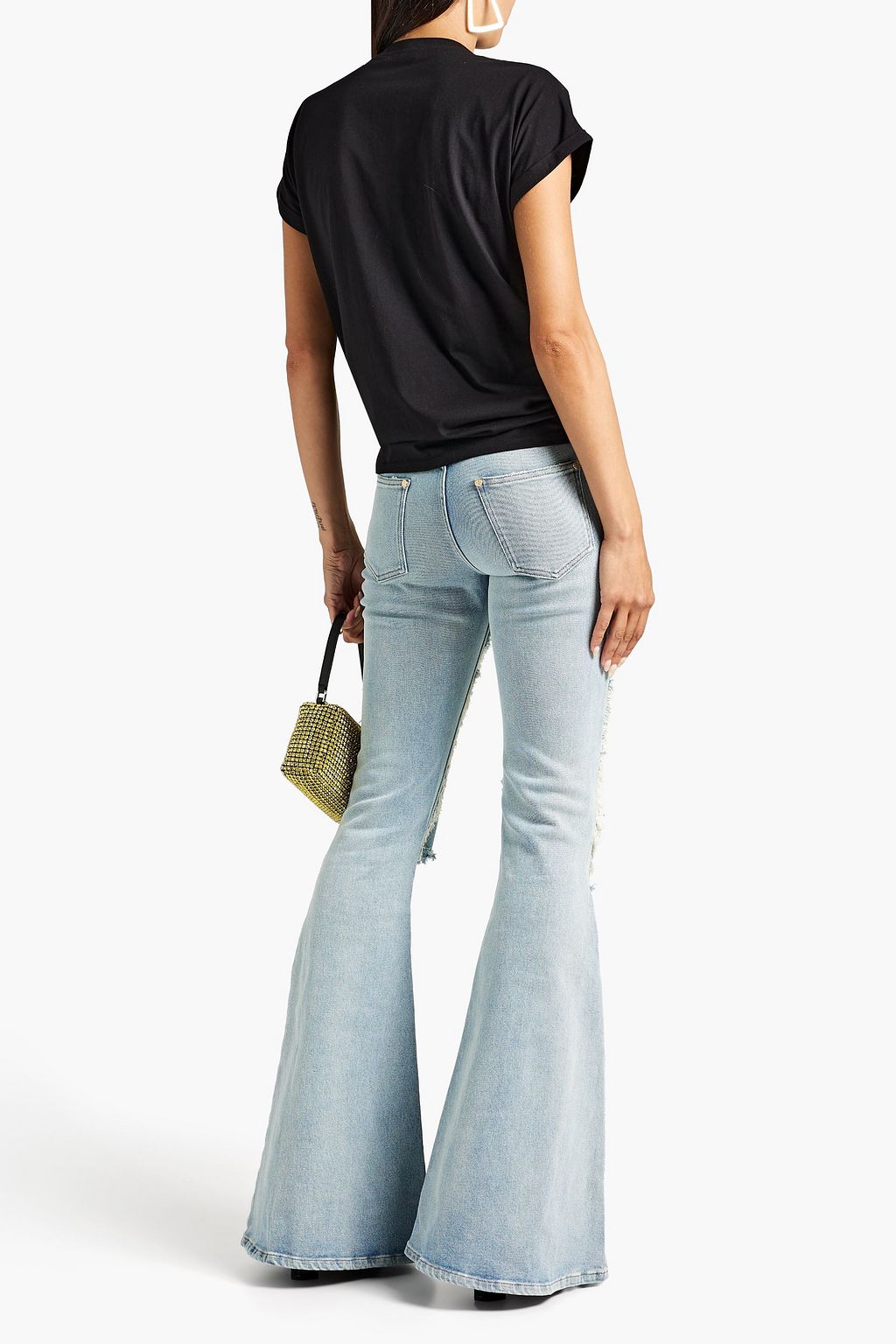 BALMAIN Embellished cotton-jersey T-shirt