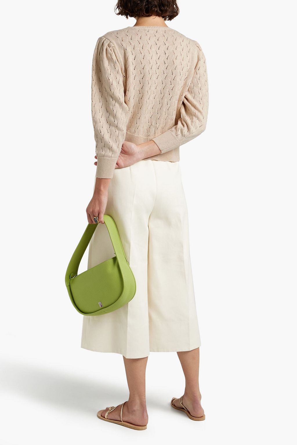 JOIE Wilsale pointelle-knit cotton and linen-blend cardigan
