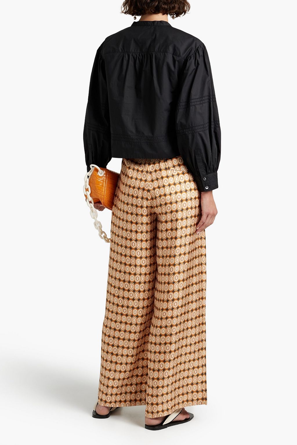 JOIE Blaine gathered cotton-poplin blouse