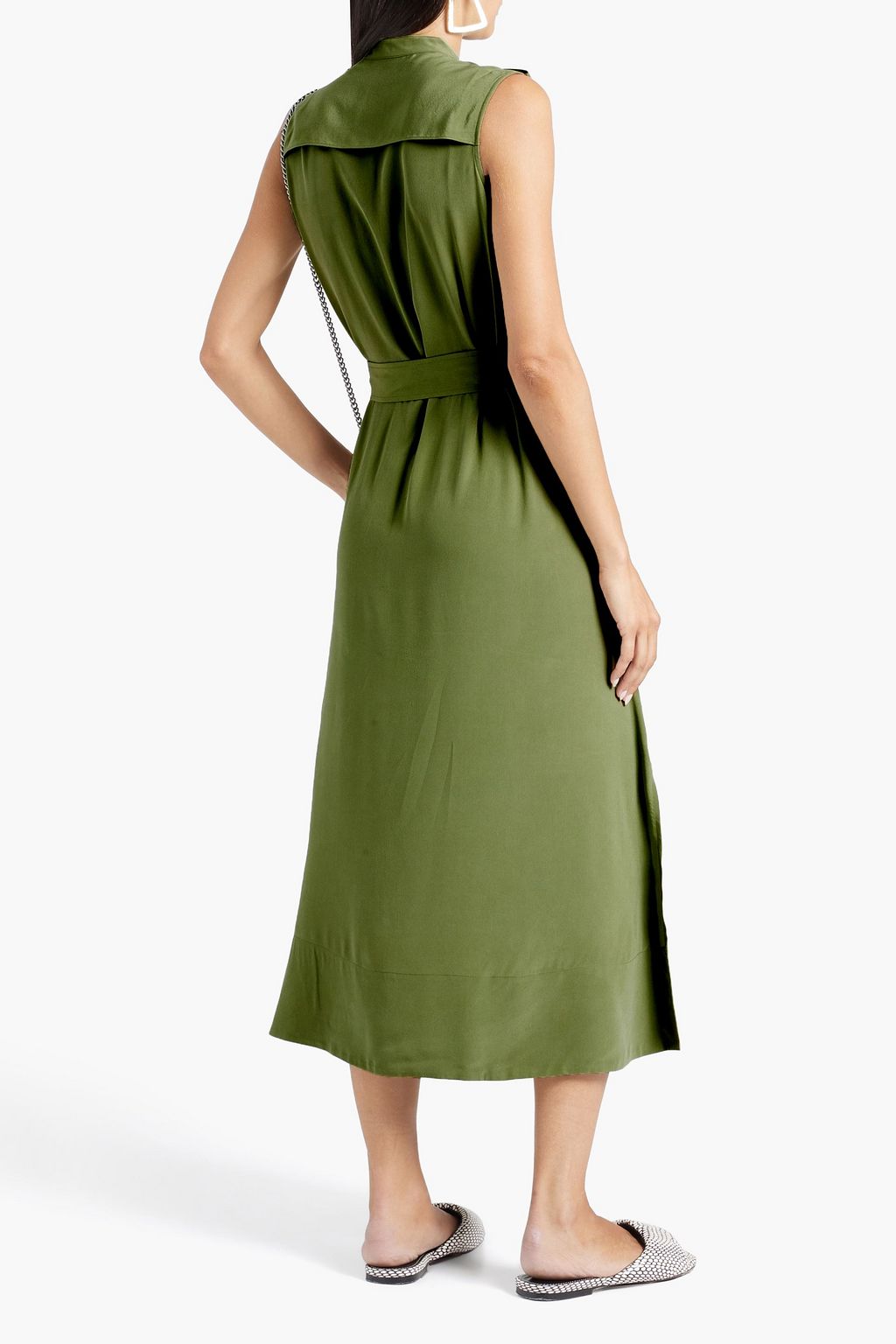 EQUIPMENT Illumina belted washedsilk midi shirt dress THE