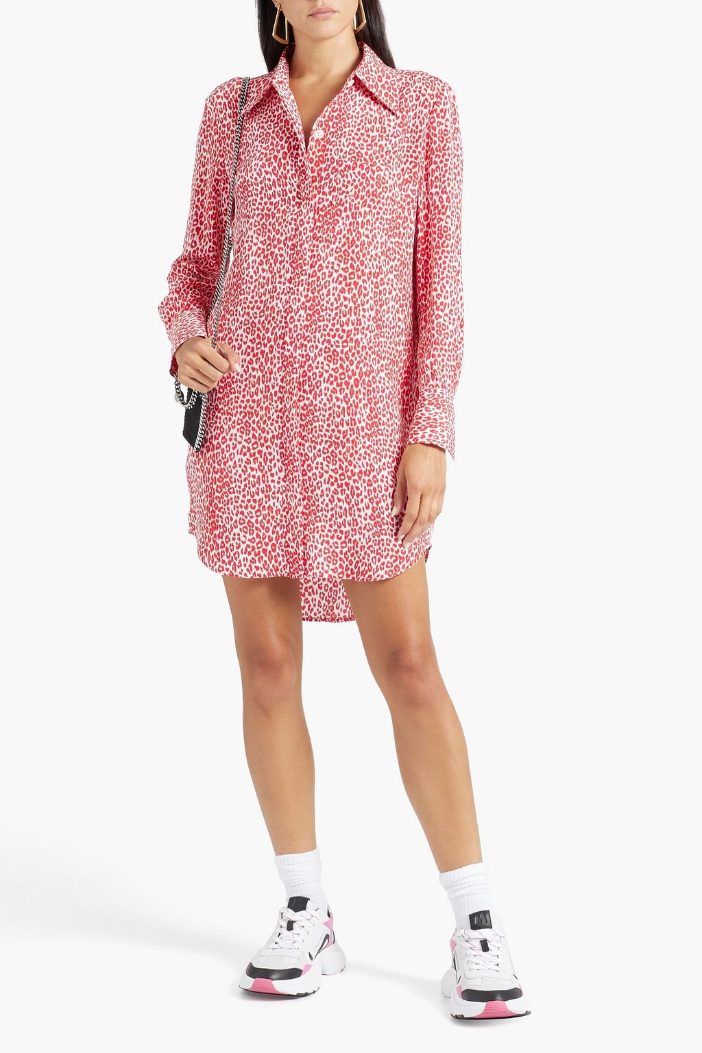 EQUIPMENT Scoutt leopard-print silk crepe de chine mini shirt dress