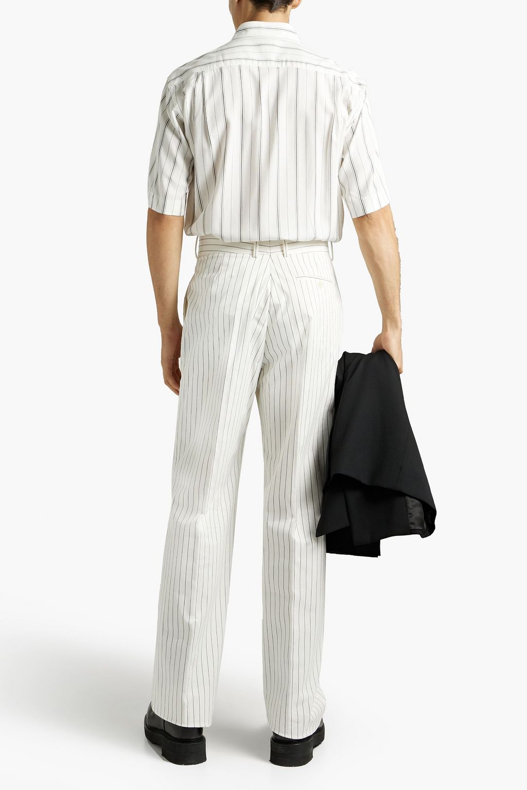 BOTTEGA VENETA Pinstriped stretch-cotton twill pants