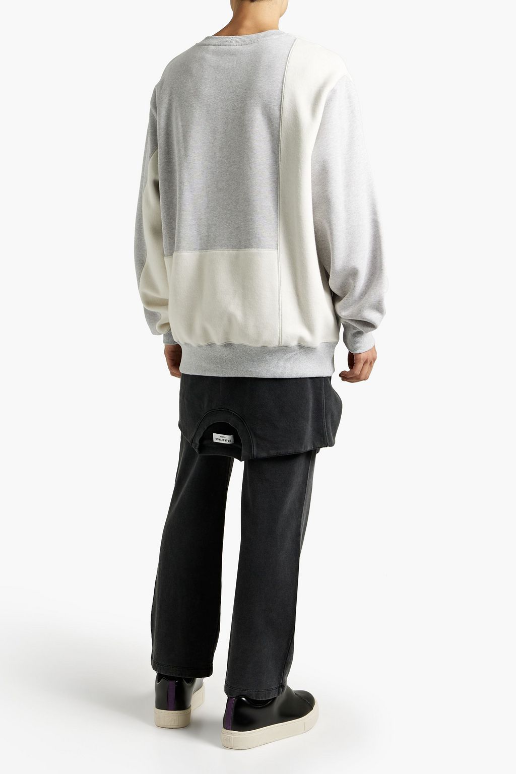 BALENCIAGA Sporthose aus Baumwollfleece in ausgewaschener Optik mit Bindedetail vorne