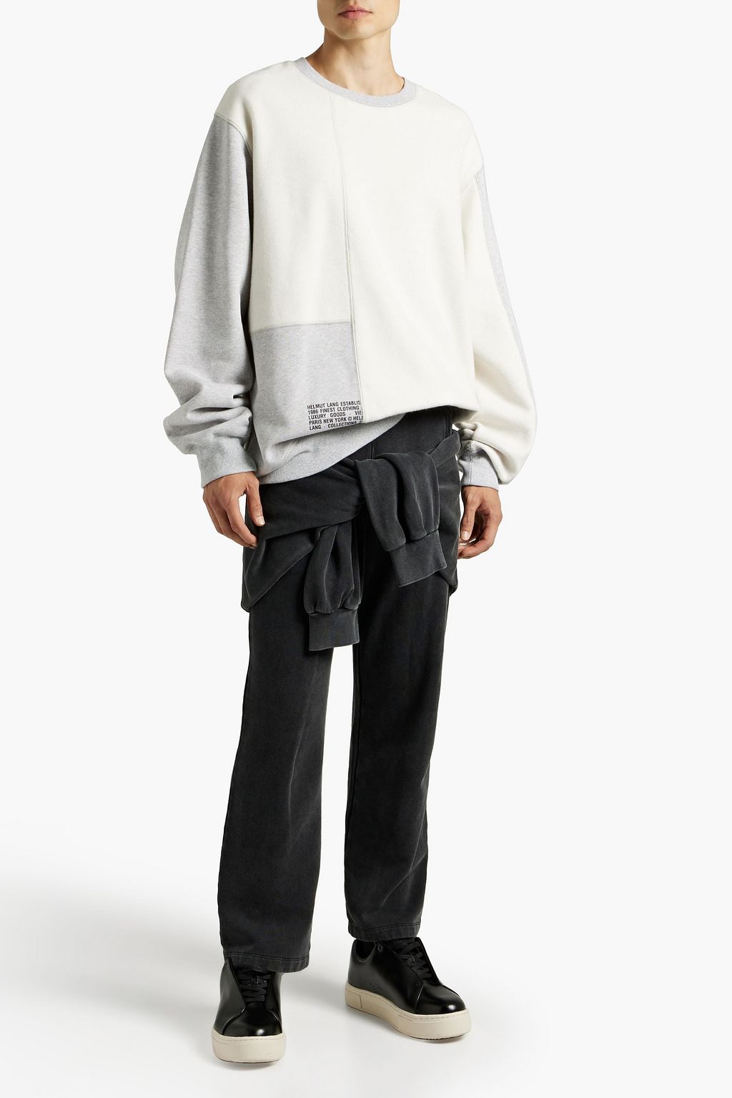 BALENCIAGA Sporthose aus Baumwollfleece in ausgewaschener Optik mit Bindedetail vorne