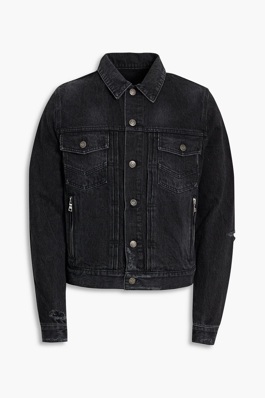 BALMAIN Distressed denim jacket | THE OUTNET