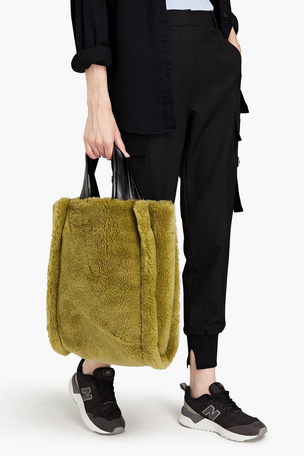STAND STUDIO Leia faux shearling tote