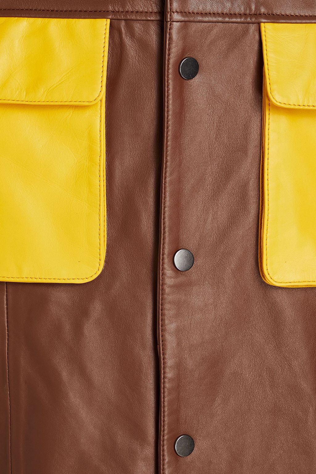 DEADWOOD Two-tone leather hooded jacket