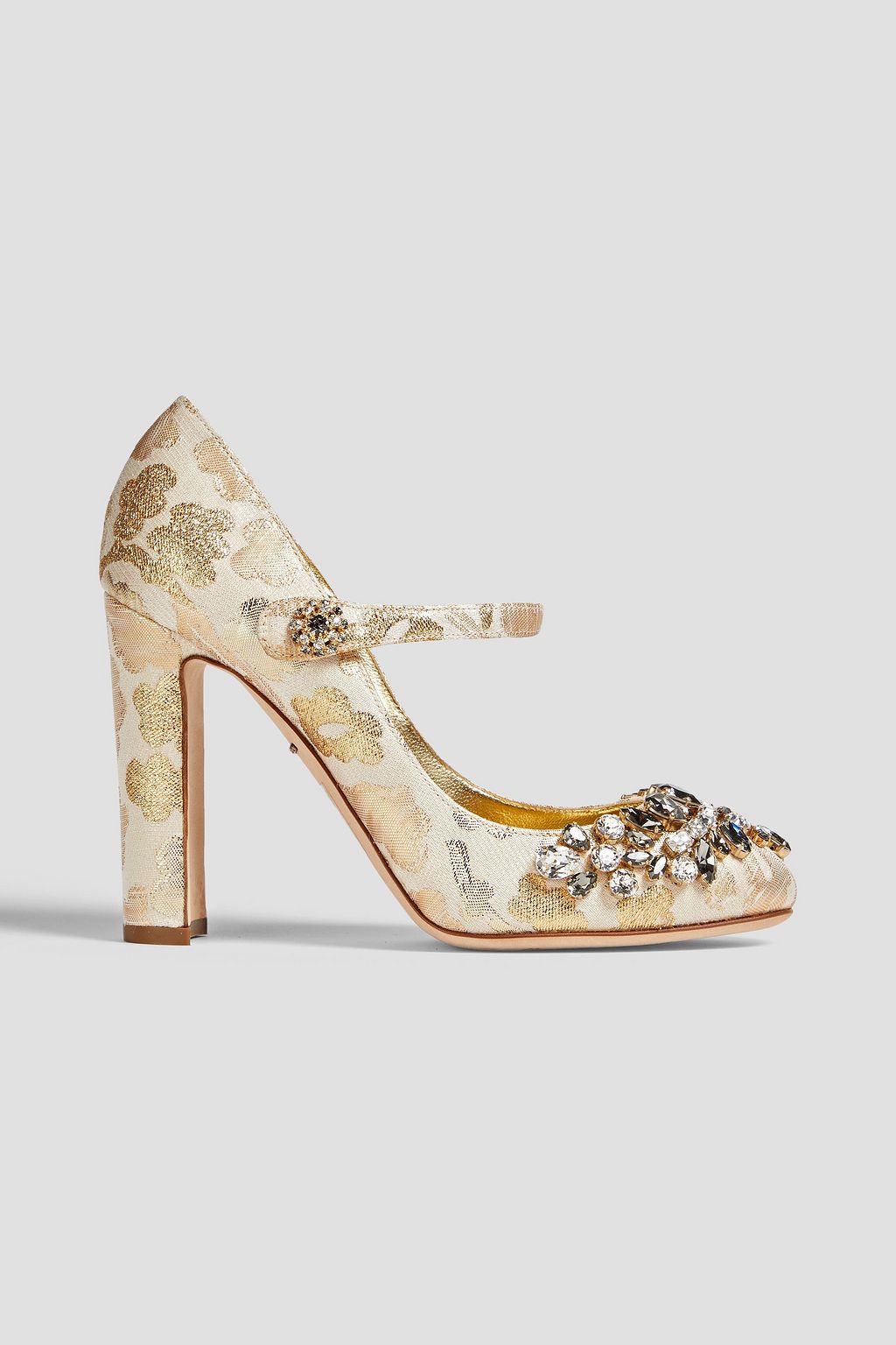 DOLCE & GABBANA Crystal-embellished metallic jacquard pumps | THE OUTNET