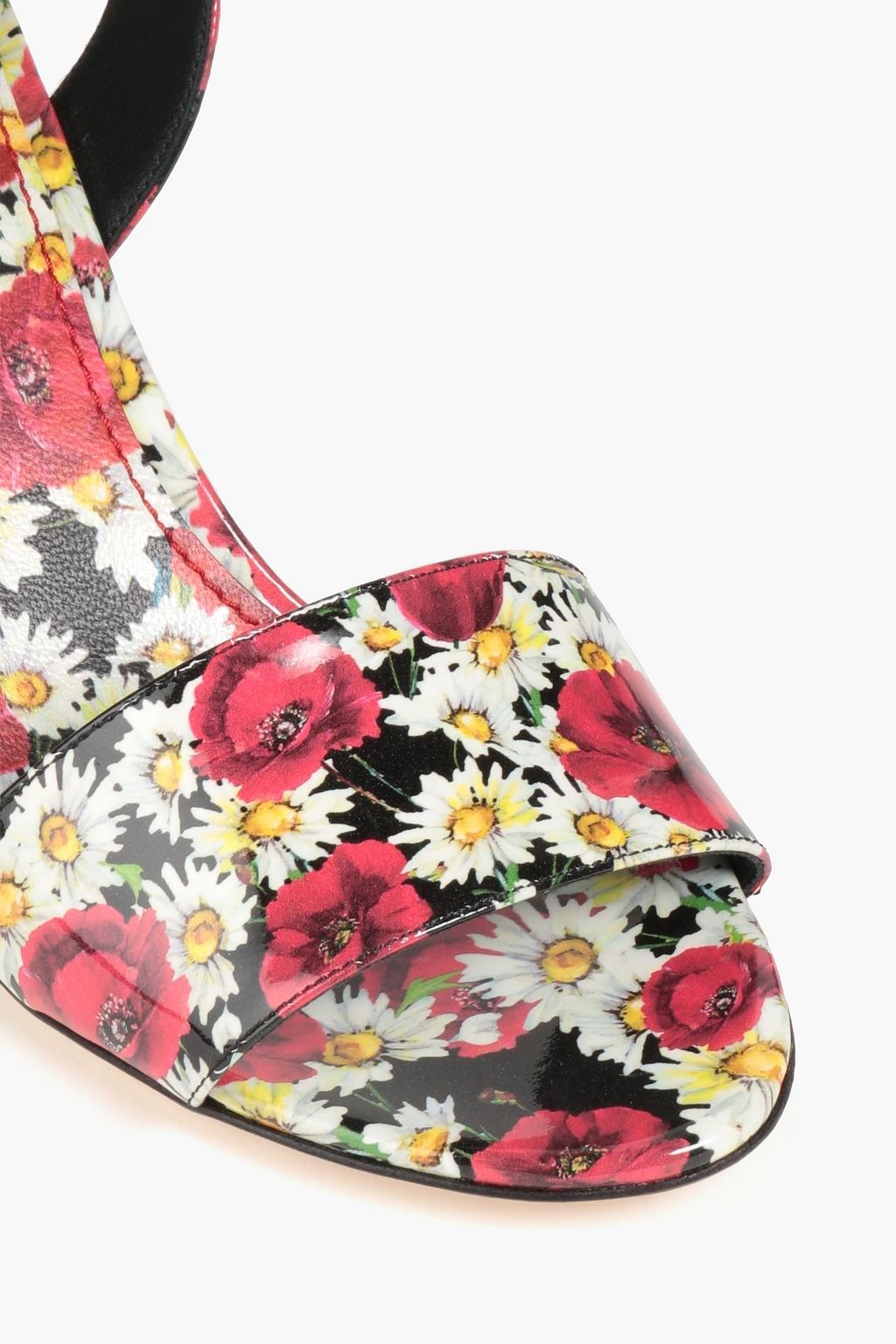 DOLCE & GABBANA Sandalen aus Lackleder mit floralem Print